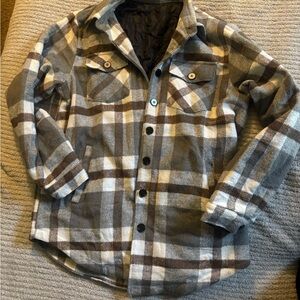 Plaid Button-Up Jacket